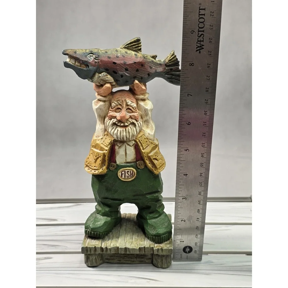 David Frykman Portfolio Happy Fisherman with His Catch 1996 Vintage Decor